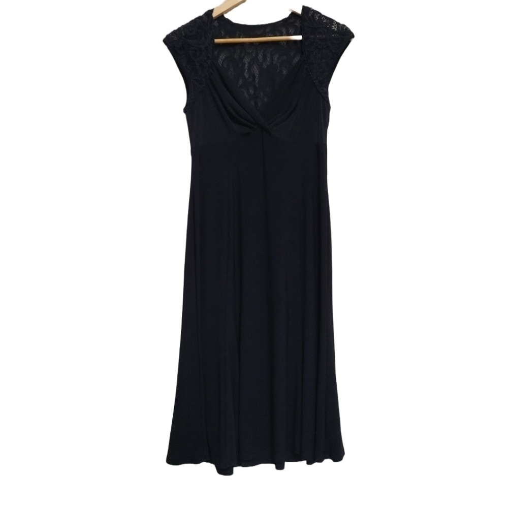 Jones New York Vintage Black Evening Cocktail Lace Back Sleeveless Dress Size 8P